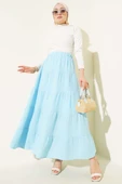Bel Lastikli Kat Kloş Etek Buz Mavisi thumbnail 2