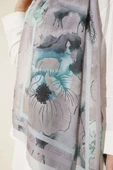 Çiçekli Şerit Geçiş Detaylı Şal Taş thumbnail 4