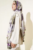 Gül Motifli Şal Haki thumbnail 3
