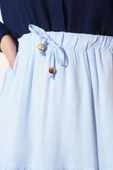 Boncuk İp Detaylı Etek Mavi thumbnail 4