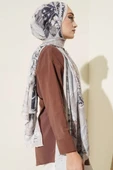 Şerit Geçişli Otantik Desenli Şal Bej thumbnail 3