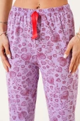 Kalp Motifli Pijama Altı Lila thumbnail 4