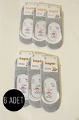 Bayan 6li Düz Babet Çorap Gri thumbnail 1