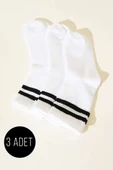 Bayan 3lü Kolej Çorap Beyaz thumbnail 1