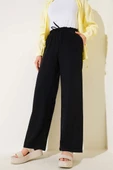 Bel Lastikli Tencel Pantolon Siyah thumbnail 1