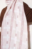 Desenli Bambu Kraş Şal Bej thumbnail 4