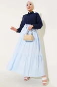Boncuk İp Detaylı Etek Mavi thumbnail 2