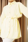 Fırfırlı Bebe Yaka Kuşaklı Gömlek Sarı thumbnail 4