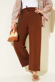 Ayrobin Bol Paça Pantolon Kahve thumbnail 1