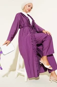 Fırfırlı Uzun Hırkalı İkili Takım Magenta thumbnail 2