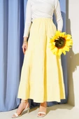 Bel Lastikli Kat Kloş Etek Sarı thumbnail 1