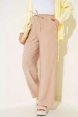 Bel Lastikli Tencel Pantolon Latte thumbnail 1