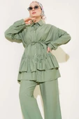 Eteği Fırfırlı İp Kuşaklı İkili Takım Çağla Yeşili thumbnail 2
