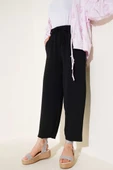 Çımalı Belinden Bağlamalı Pantolon Siyah thumbnail 2