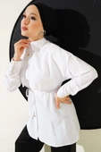 Mini Taşlı Pelerinli Tunik Beyaz thumbnail 1