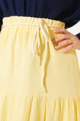 Garnili İp Kuşaklı Etek Sarı thumbnail 4