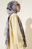 Şerit Geçişli Otantik Desenli Şal Vizon thumbnail 3