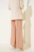 Bel Lastikli Palazzo Kumaş Pantolon Latte thumbnail 3