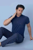 Göğüs Cep Detaylı Kısa Kol Erkek Pijama Parlement thumbnail 1