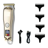 WA-0170 Profesyonel Şarjlı Saç,Sakal,Ense,Vücut Traş Kesme Makinesi / Ergonomik Tasarım, Uzun Pil Ömrü, LED Ekran - 1