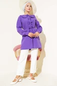 Yaka Fırfırlı Fiyonklu Tunik Mor thumbnail 2