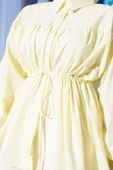 Bel Tünelli Büzgü Detaylı Gömlek Sarı thumbnail 4