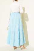 Bel Lastikli Kat Kloş Etek Buz Mavisi thumbnail 3