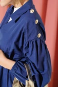 Omuz Gold Düğme Detaylı Tunik Lacivert thumbnail 4