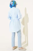Roba Dikişli İp Kuşaklı Gömlek Buz Mavisi thumbnail 3