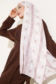 Desenli Bambu Kraş Şal Bej thumbnail 2