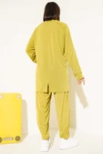 Asimetrik Kesim Sandy Tunik İkili Takım Yağ Yeşili thumbnail 3