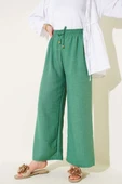 Beli Lastikli Geniş Paçalı Pantolon Yeşil thumbnail 1