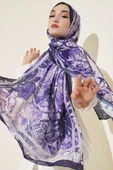Şerit Geçişli Otantik Desenli Şal Lacivert thumbnail 1