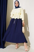 Yandan Cepli Basic Etek Lacivert thumbnail 2