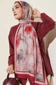 Flower Desen Bambu Kraş Şal Bordo thumbnail 2