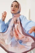 Meri Desenli Soft Şal Kahve thumbnail 1