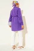 Önü Pensli İp Kuşaklı Tunik Mor thumbnail 3
