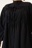 Fiyonklu Büzgülü Gömlek Siyah thumbnail 4