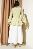 Ön Bağlamalı Kol Lastikli Tunik Su Yeşili thumbnail 3