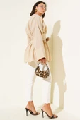 Kendinden Kuşaklı Önü Büzgülü Tunik Latte thumbnail 3