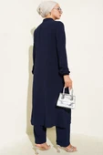 Önü Fırfırlı Taş Detaylı İkili Takım Lacivert thumbnail 3