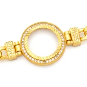 Altın Kaplama İmitasyon Zirkon Taşlı Figaro Desenli Çeyrek Çerçeve Bileklik BLK-1171 - 3