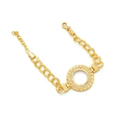 Altın Kaplama İmitasyon Desenli Figaro Model Çeyrek Çerçeve Bileklik BLK-1158 thumbnail 3