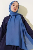 Aya Serisi İnce Pamuk Şal İndigo -160 thumbnail 1