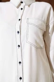 Gömlek Yaka Tek Cepli İkili Takım Beyaz thumbnail 4