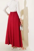 Cepli Kloş Beli Lastikli Etek Bordo thumbnail 3