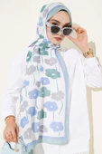 Çiçek Desenli Şal Mint thumbnail 1