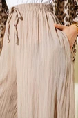 Yandan Cepli Salaş Kırışık Pantolon Latte thumbnail 4