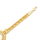 Altın Kaplama İmitasyon Zirkon Taşlı Arpa Modeli Çeyrek Çerçeve Bileklik BLK-1162 thumbnail 5