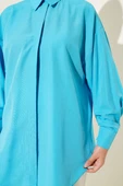 Basic Gizli Düğmeli Gömlek Turkuaz thumbnail 4